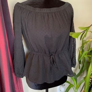 Abercrombie & Fitch Off the Shoulder Black Top